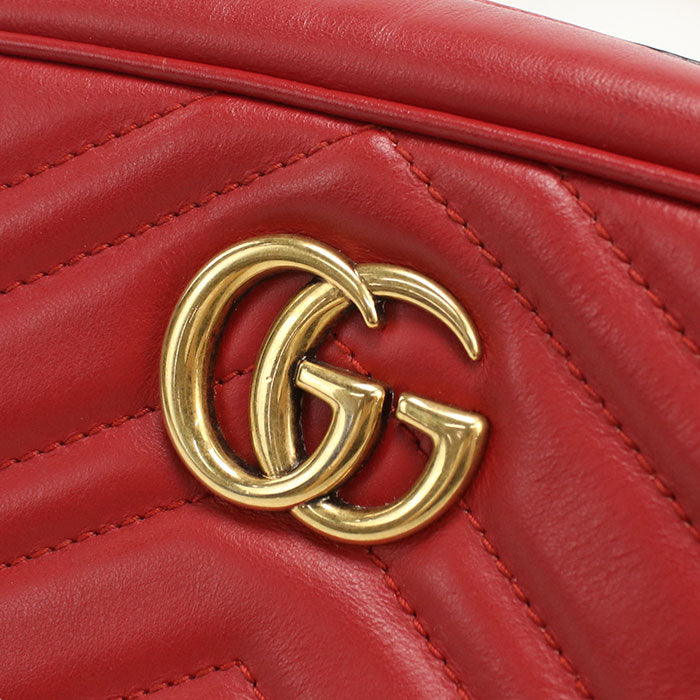 GUCCI【グッチ】 448065 ミニ カメラバッグ GGマーモント 斜め掛け ショルダーバッグ/キルティングレザー レディース