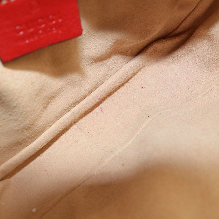 GUCCI GGマーモント キルティング レザー ショルダーバッグ - レッド