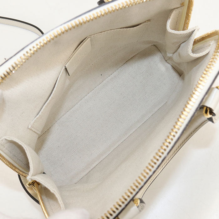 GUCCI ホースビット 1955 トップハンドル レザー ハンドバッグ ショルダーバッグ - ホワイト