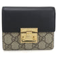 GUCCI パドロック GGスプリーム キャンバス 三つ折り財布 コンパクトウォレット - ベージュ × ブラック