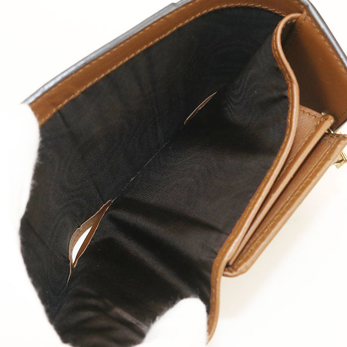 GUCCI パドロック GGスプリーム キャンバス 三つ折り財布 コンパクトウォレット - ベージュ × ブラック