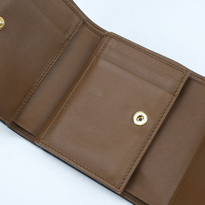 GUCCI パドロック GGスプリーム キャンバス 三つ折り財布 コンパクトウォレット - ベージュ × ブラック