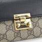 GUCCI パドロック GGスプリーム キャンバス 三つ折り財布 コンパクトウォレット - ベージュ × ブラック