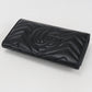 GUCCI GGマーモント マトラッセ レザー 長財布 ロングウォレット - ブラック