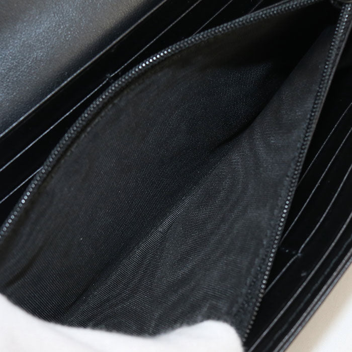 GUCCI GGマーモント マトラッセ レザー 長財布 ロングウォレット - ブラック