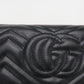 GUCCI GGマーモント マトラッセ レザー 長財布 ロングウォレット - ブラック