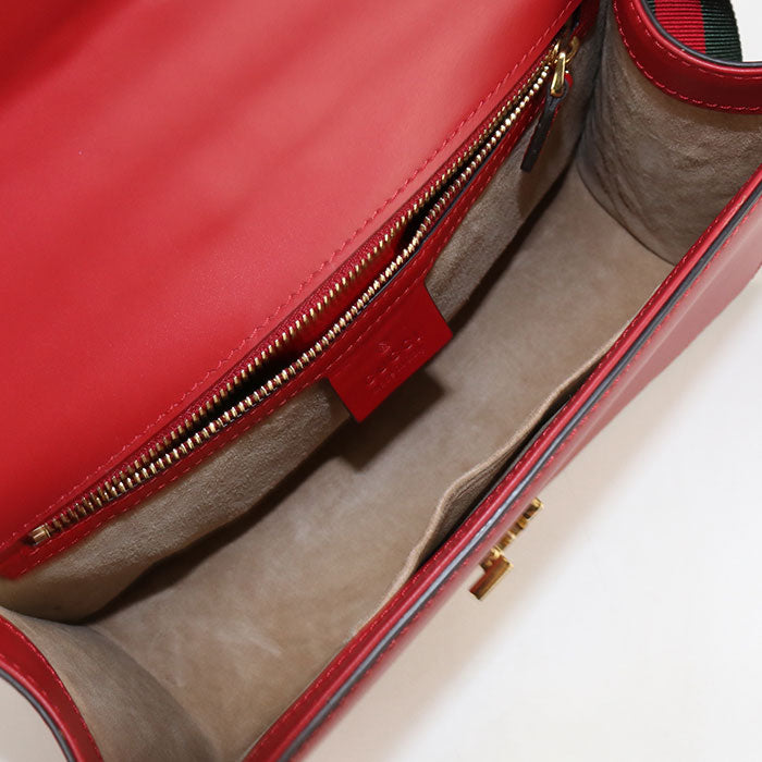 GUCCI シルヴィ カーフレザー ショルダーバッグ - レッド