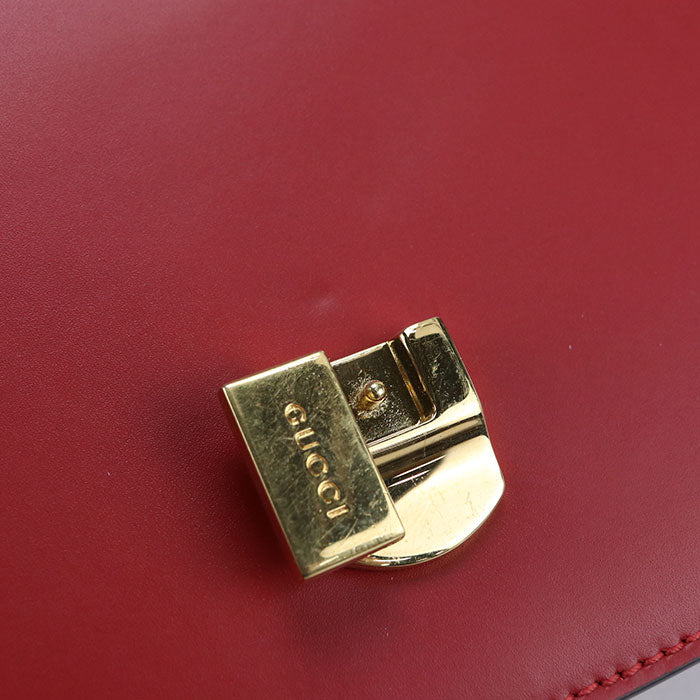 GUCCI シルヴィ カーフレザー ショルダーバッグ - レッド