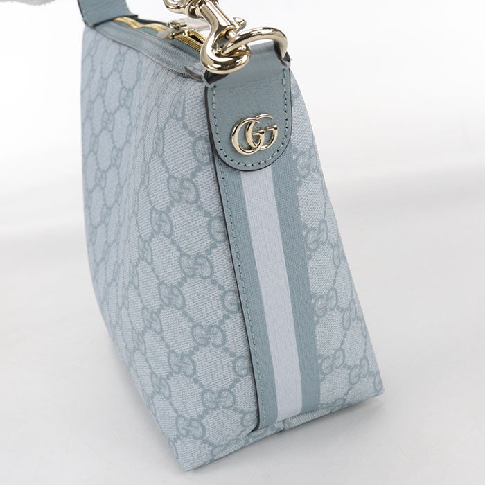 GUCCI オフィディア GGスプリームキャンバス スーパーミニショルダーバッグ ハンドバッグ - ブルー