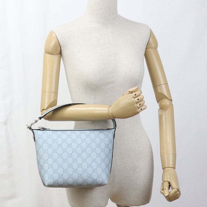 GUCCI オフィディア GGスプリームキャンバス スーパーミニショルダーバッグ ハンドバッグ - ブルー