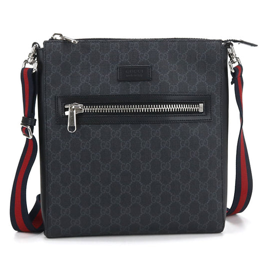 GUCCI 474137 GGスプリーム 斜め掛け ショルダーバッグ PVC メンズ