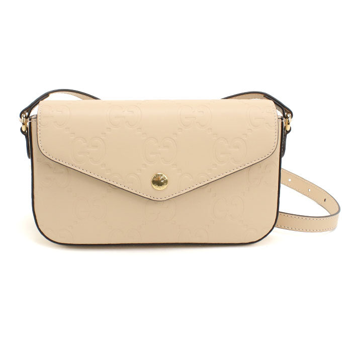 GUCCI GGスーパー GGレザー ミニショルダーバッグ - ベージュ