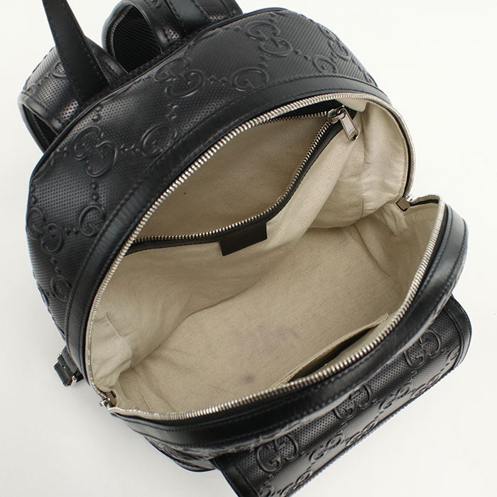 GUCCI【グッチ】 658579 バックパック GGエンボス リュック レザー メンズ