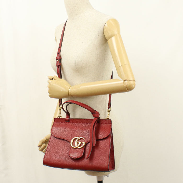 GUCCI【グッチ】 442622 2WAY GGマーモント ハンドバッグ レザー レディース