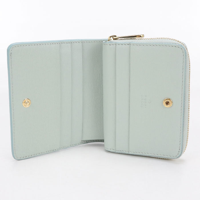 GUCCI【グッチ】 772639 ミニウォレット グッチ スクリプト 二つ折り財布 レザー レディース