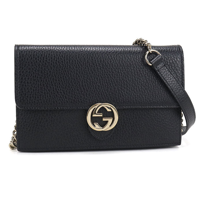GUCCI【グッチ】 510314 インターロッキングG チェーンウォレット レザー レディース