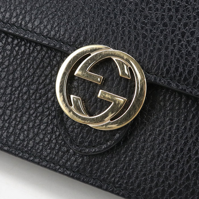 GUCCI【グッチ】 510314 インターロッキングG チェーンウォレット レザー レディース