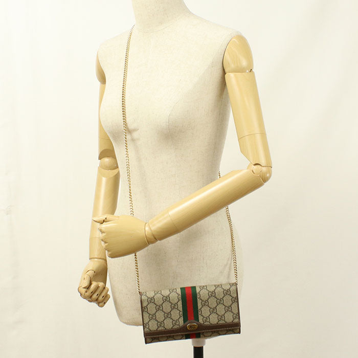 GUCCI【グッチ】 546592 オフィディア チェーンウォレット GGスプリーム/レザー レディース