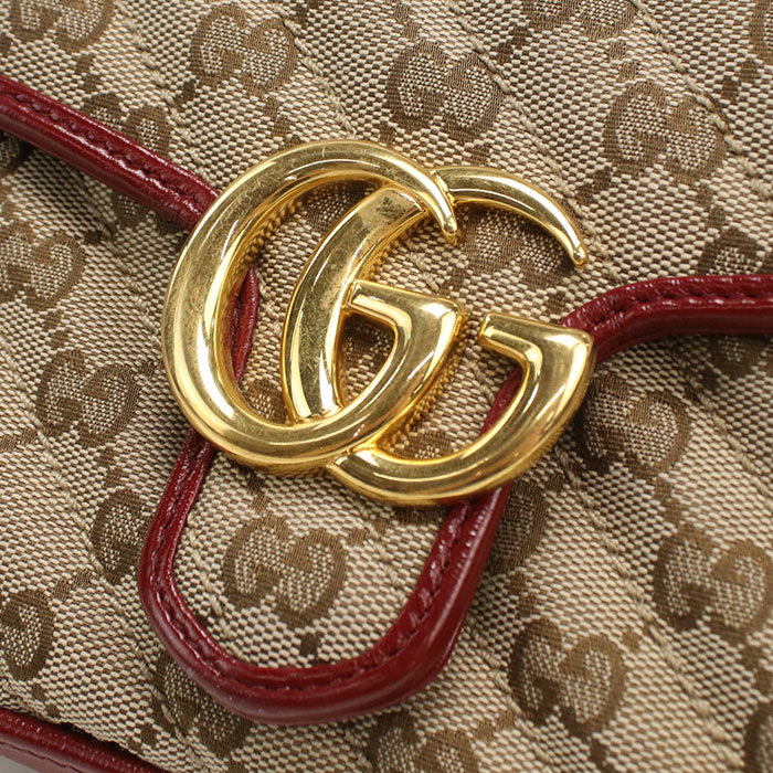 GUCCI【グッチ】 583571 ミニ トップハンドルバッグ GGマーモント ハンドバッグ GGキャンバス/レザー レディース