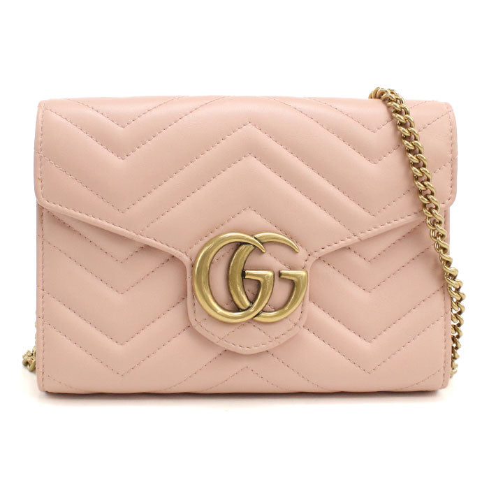 GUCCI【グッチ】 474575 GGマーモント チェーンウォレット/キルティングレザー レディース