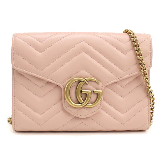 GUCCI 474575 GGマーモント チェーンウォレット/キルティングレザー レディース
