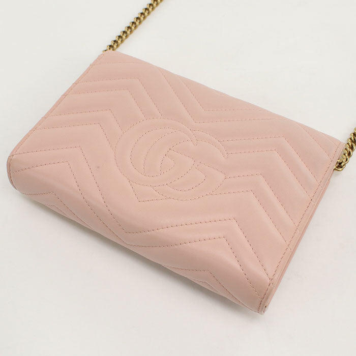 GUCCI【グッチ】 474575 GGマーモント チェーンウォレット/キルティングレザー レディース