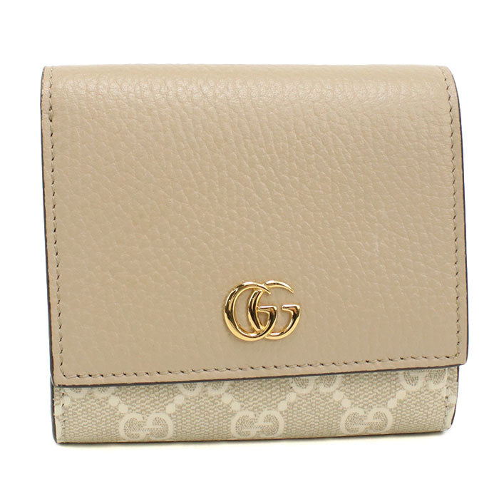 GUCCI【グッチ】 598587 ミディアム ウォレット ダブルG 二つ折り財布 PVC/レザー レディース