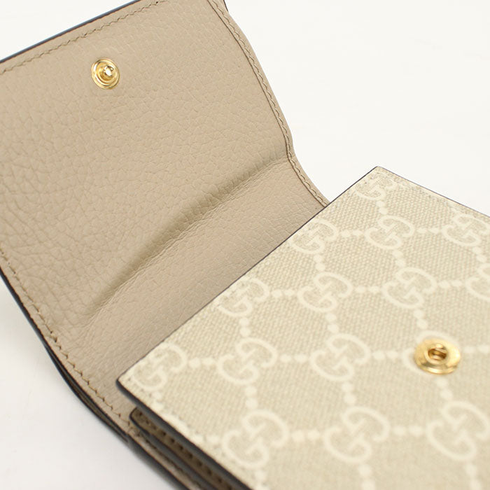 GUCCI【グッチ】 598587 ミディアム ウォレット ダブルG 二つ折り財布 PVC/レザー レディース