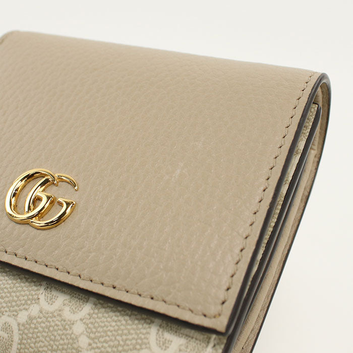 GUCCI【グッチ】 598587 ミディアム ウォレット ダブルG 二つ折り財布 PVC/レザー レディース