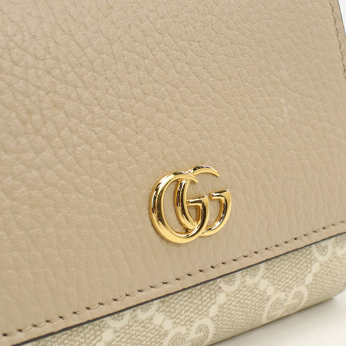 GUCCI【グッチ】 598587 ミディアム ウォレット ダブルG 二つ折り財布 PVC/レザー レディース
