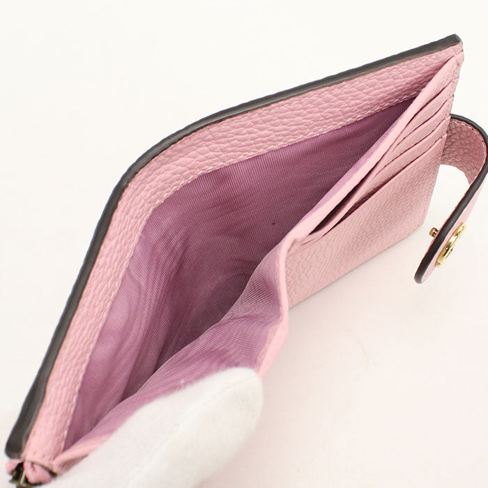 GUCCI【グッチ】 739498 バンブー付 ミディアムウォレット ダブルG 二つ折り財布 レザー レディース