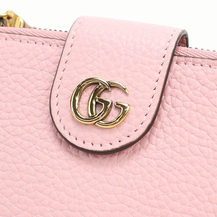 GUCCI【グッチ】 739498 バンブー付 ミディアムウォレット ダブルG 二つ折り財布 レザー レディース
