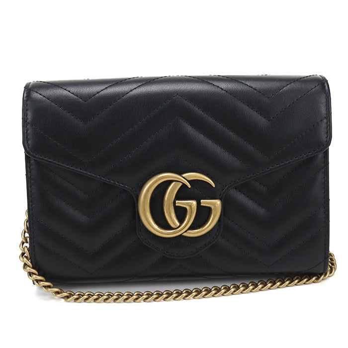 GUCCI【グッチ】 474575 GGマーモント チェーンウォレット レザー レディース
