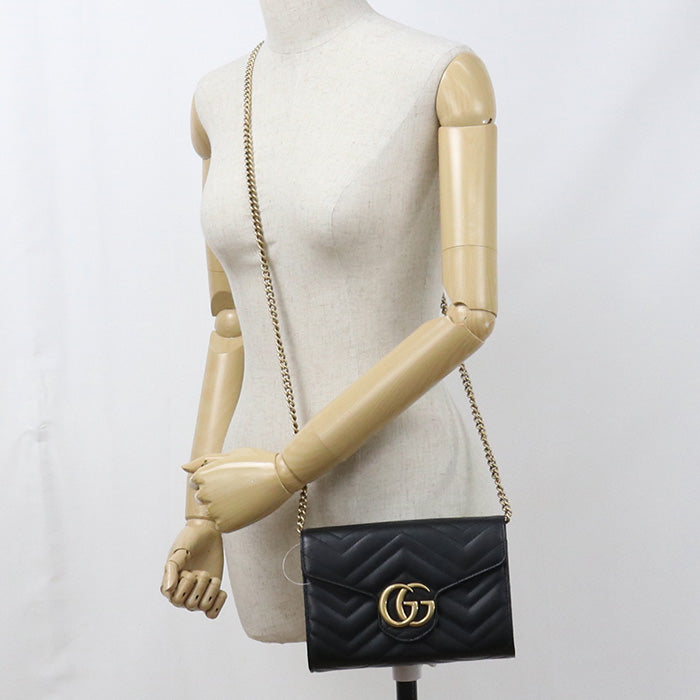 GUCCI【グッチ】 474575 GGマーモント チェーンウォレット レザー レディース