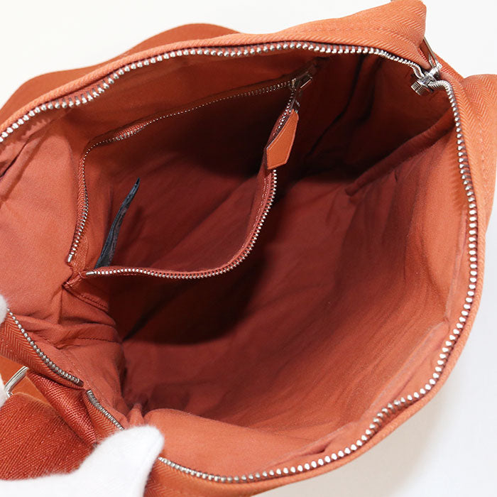 HERMES Acapulco Bandouliere MM Toile Chevron Shoulder Bag/Messenger Bag - Orange