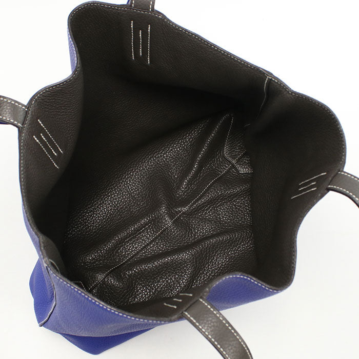 HERMES Double Sens 45 Taurillon Clemence Tote Bag - Blue