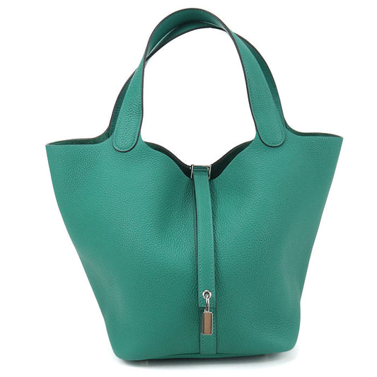 HERMES Picotin Lock MM Taurillon Clemence Handbag - Green