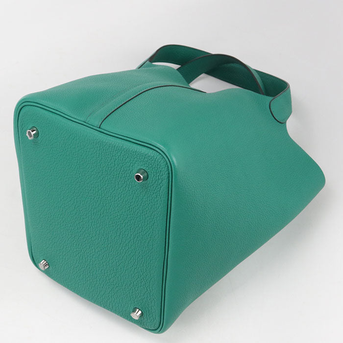 HERMES Picotin Lock MM Taurillon Clemence Handbag - Green