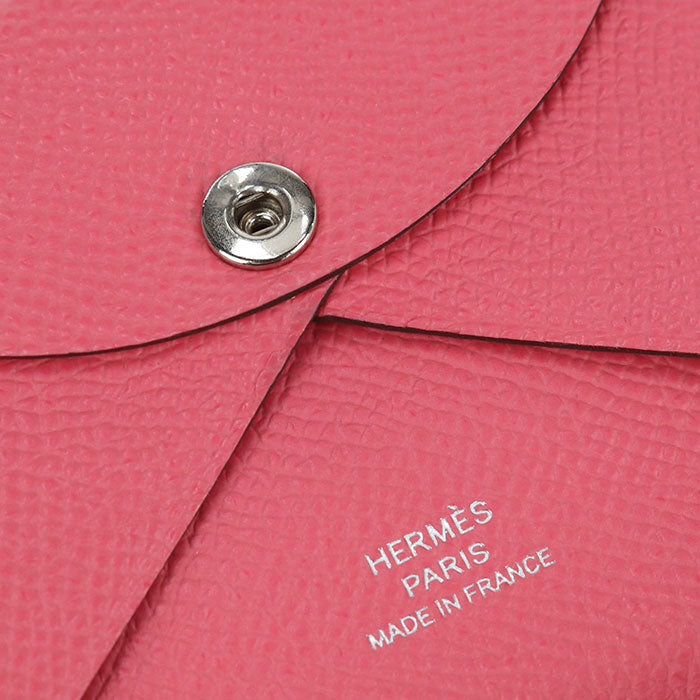 Hermes カルヴィ デュオ エプソン カードケース コインケース - ピンク