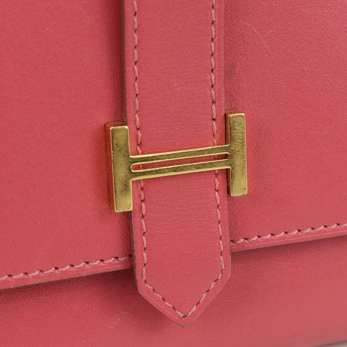 Hermes ベアン コンパクト ヴォー エプソン 二つ折り財布 コンパクトウォレット - ピンク