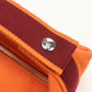 HERMES BRIDE A Black PM Cotton Canvas Pouch - Orange