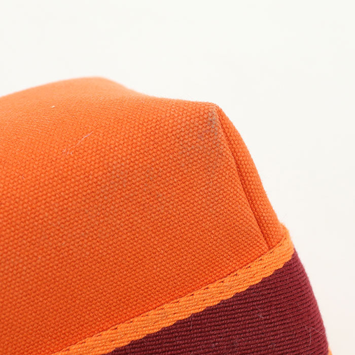 HERMES BRIDE A Black PM Cotton Canvas Pouch - Orange