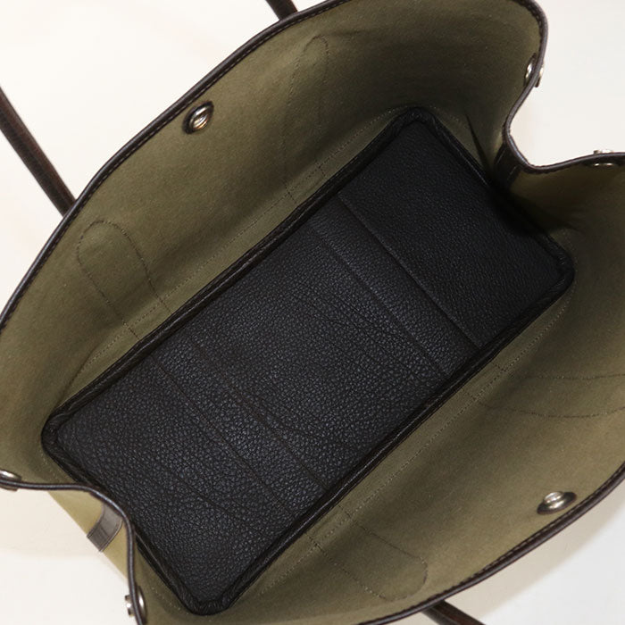 HERMES Garden Party PM Toile Officier Tote Bag - Khaki