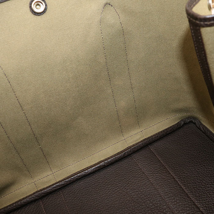 HERMES Garden Party PM Toile Officier Tote Bag - Khaki