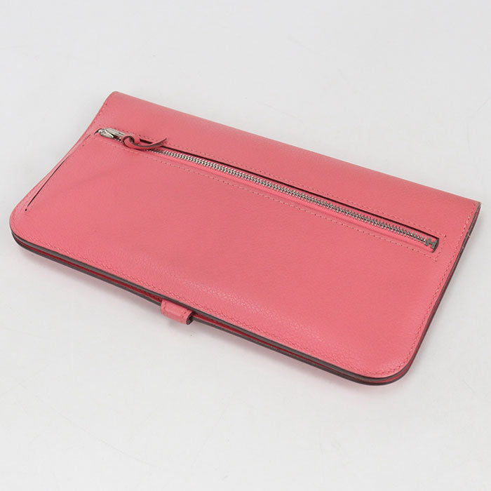 Hermès Dogon Duo Veau Evercolor Bi-fold Long Wallet - Pink