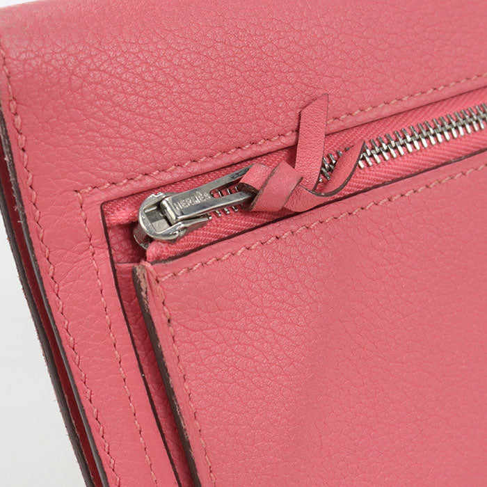 Hermès Dogon Duo Veau Evercolor Bi-fold Long Wallet - Pink