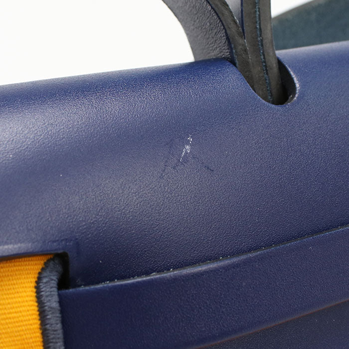 HERMES Airbag Zip PM Toile Officier Tote/Shoulder Bag - Yellow