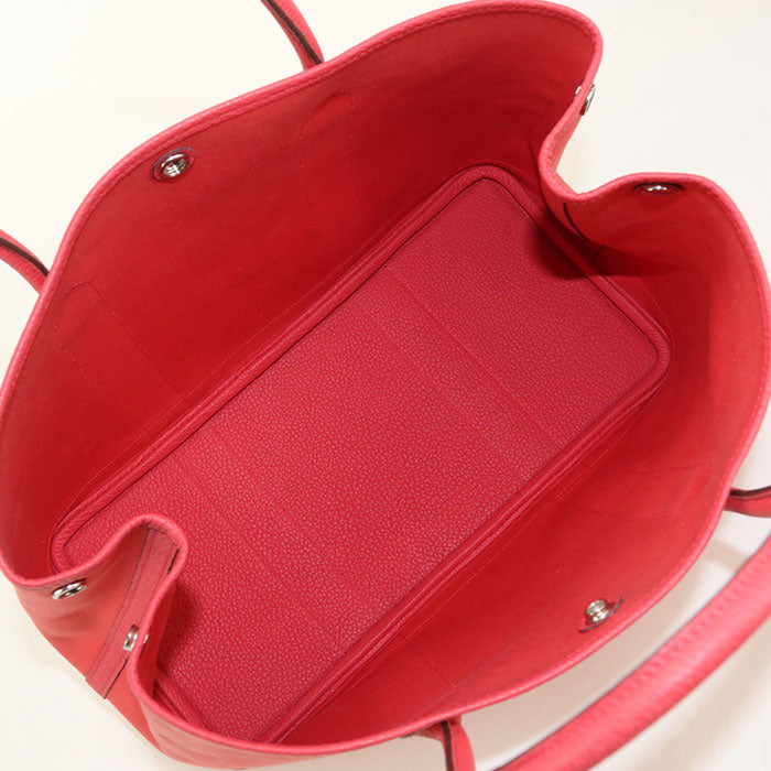 HERMES Garden Party PM Toile Officier Tote Bag - Red