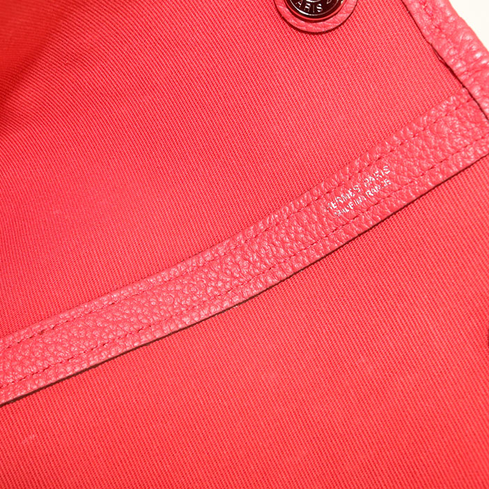 HERMES Garden Party PM Toile Officier Tote Bag - Red