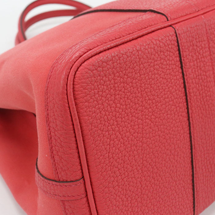 HERMES Garden Party PM Toile Officier Tote Bag - Red